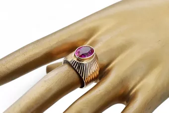 Amethyst originální vinobraní 14k produkt s růžovým zlatým kroužkem vintage unikátní Vrc127r